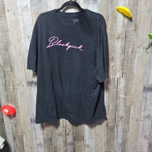 Blackpink KPop YG Entertainment Black Neon Logo Graphic Band Tee